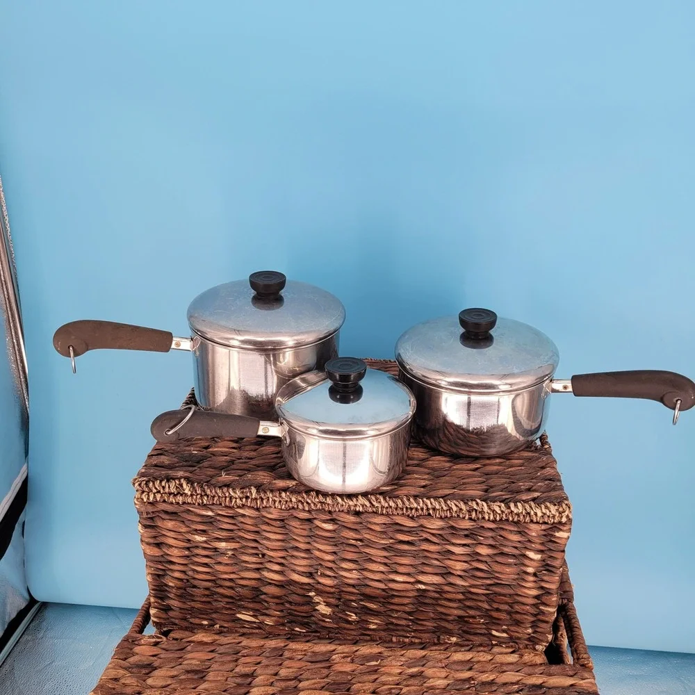 Revere Ware 6-Piece Saucepan Set Tri-Ply Disc Bottom Cookware Vintage Made  USA